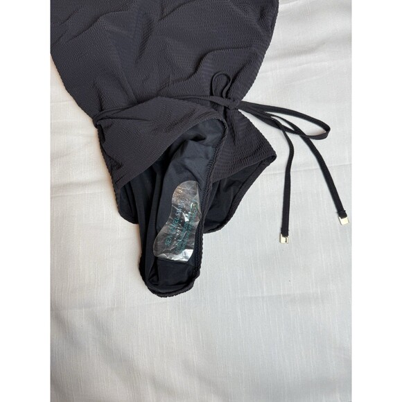 Sea Level Swim Messina Wide Strap Diagonal One Piece Black Swimsuit Sz US 12 New - Picture 5 of 11
